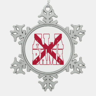 Text für die Alabama-Staatsflagge Schneeflocken Zinn-Ornament