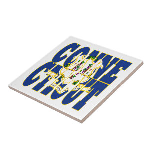 Text für die Flagge des Connecticut-Staates Fliese