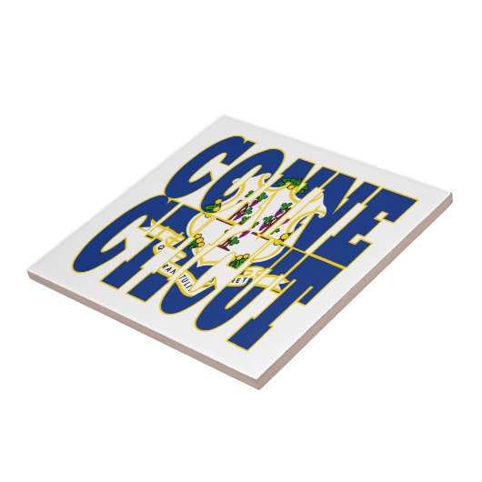 Text für die Flagge des Connecticut-Staates Fliese (Seite)