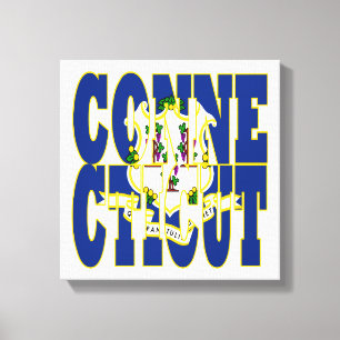 Text für die Flagge des Connecticut-Staates Leinwanddruck