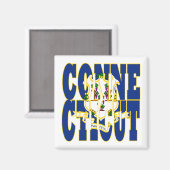 Text für die Flagge des Connecticut-Staates Magnet (Vorderseite/Rückseite)