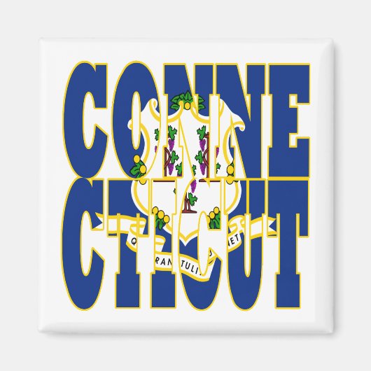 Text für die Flagge des Connecticut-Staates Magnet (Vorne)