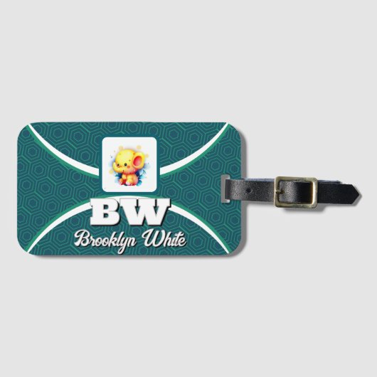 Text für ein geometrisches Muster mit anpassbarem Gepäckanhänger (Vorderseite (Horizontal))