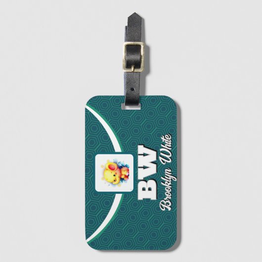 Text für ein geometrisches Muster mit anpassbarem  Gepäckanhänger (Vorderseite Vertikal)