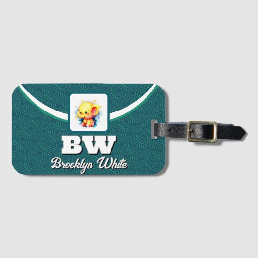 Text für ein geometrisches Muster mit anpassbarem  Gepäckanhänger (Vorderseite (Horizontal))