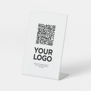 Text für Firmenlogo Einfache QR-Codes Sockelschild