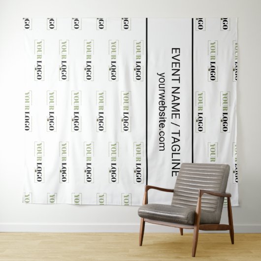 Text für Firmenlogos im Halbtrunk - Wiederholung Wandteppich (Beispiel (Horizontal))