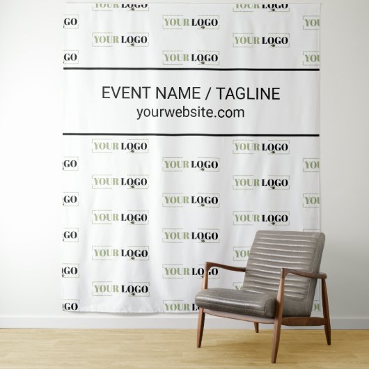 Text für Firmenlogos im Halbtrunk - Wiederholung Wandteppich (Beispiel)