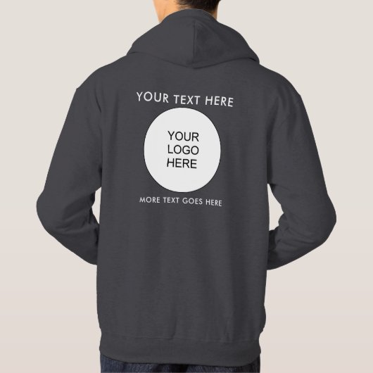 Text für Logos dunkelgraue Vorlage doppelseitig Hoodie (Rückseite)