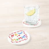 Text für Primärfarben Neue Mommy-Geschenke Sandstein Untersetzer (Seite)