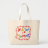 Text für Primärfarben Neue Mommy-Tshirts Jumbo Stoffbeutel (Vorne)