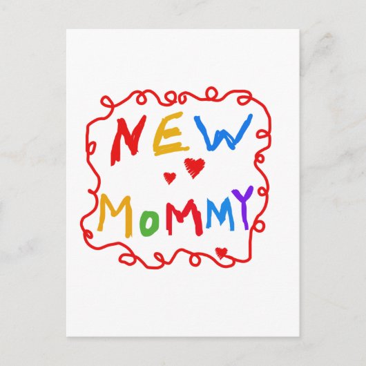 Text für Primärfarben Neue Mommy-Tshirts Postkarte (Vorderseite)