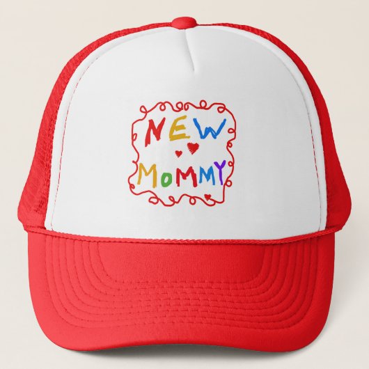 Text für Primärfarben Neue Mommy-Tshirts Truckerkappe (Vorderseite)