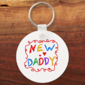Text für Primärfarben - New Daddy Schlüsselanhänger (Vorderseite)