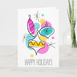 Text für Retro Tree Baubles Group Holidays vertika Feiertagskarte