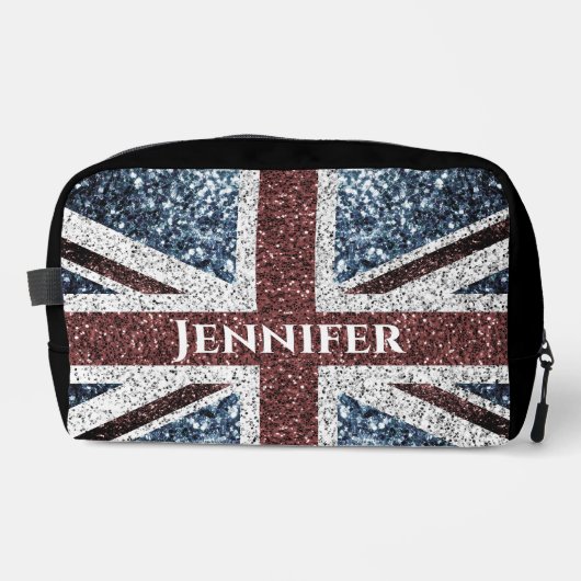 Text für rustikale Glitzern unter der Flagge des V Waschbeutel (Vorderseite)