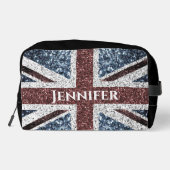 Text für rustikale Glitzern unter der Flagge des V Waschbeutel (Rückseite)