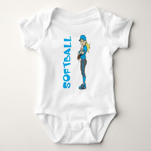 TEXT FÜR SOFTBALLMÄDCHEN BABY STRAMPLER (Vorderseite)