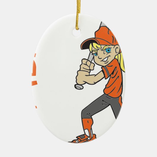 TEXT FÜR SOFTBALLMÄDCHEN KERAMIK ORNAMENT (Vorne)