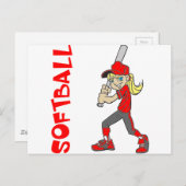 TEXT FÜR SOFTBALLMÄDCHEN POSTKARTE (Vorne/Hinten)