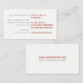 Text Gedreht / Rot Visitenkarte (Vorne/Hinten)