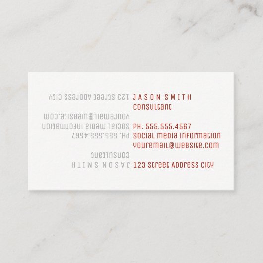 Text Gedreht / Rot Visitenkarte (Vorderseite)