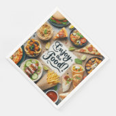 Text Genießen Sie die Pizza Serviette (Ecke)