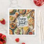 Text Genießen Sie die Pizza Serviette (Beispiel)