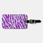 "Text" Gepäckumbau GlitzZebra lila Gepäckanhänger (Vorderseite horizontal)