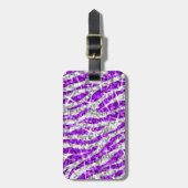 "Text" Gepäckumbau GlitzZebra lila Gepäckanhänger (Vorderseite vertikal)
