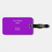 "Text" Gepäckumbau GlitzZebra lila Gepäckanhänger (Rückseite horizontal)