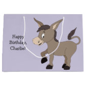 Text-Geschenktasche der Eselillustration Große Geschenktüte (Vorderseite)