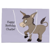 Text-Geschenktasche der Eselillustration Große Geschenktüte (Rückseite)