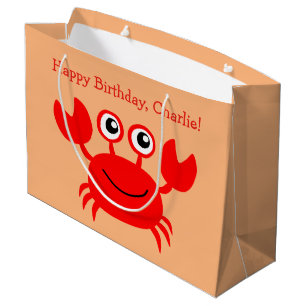 Text-Geschenktasche der glücklichen Krabbe Große Geschenktüte