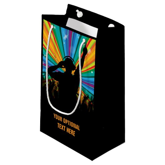 Text-Geschenktasche Musik DJ kundenspezifische Kleine Geschenktüte (Vorderseite Schrägansicht)