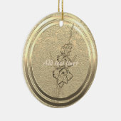 Text Gold Gladiolus hinzufügen Keramik Ornament (Rechts)