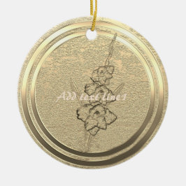 Text Gold Gladiolus hinzufügen Keramik Ornament