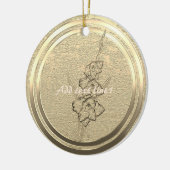 Text Gold Gladiolus hinzufügen Keramik Ornament (Links)