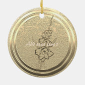 Text Gold Gladiolus hinzufügen Keramik Ornament (Hinten)