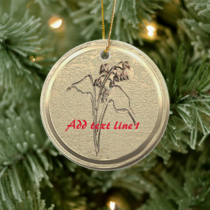 Text-Gold-Lilie des Tals hinzufügen Keramik Ornament