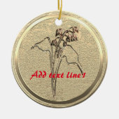 Text-Gold-Lilie des Tals hinzufügen Keramik Ornament (Vorne)