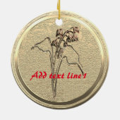 Text-Gold-Lilie des Tals hinzufügen Keramik Ornament (Hinten)