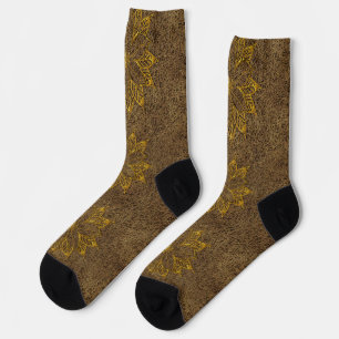Text Gold Poinsettia Holiday hinzufügen Socken