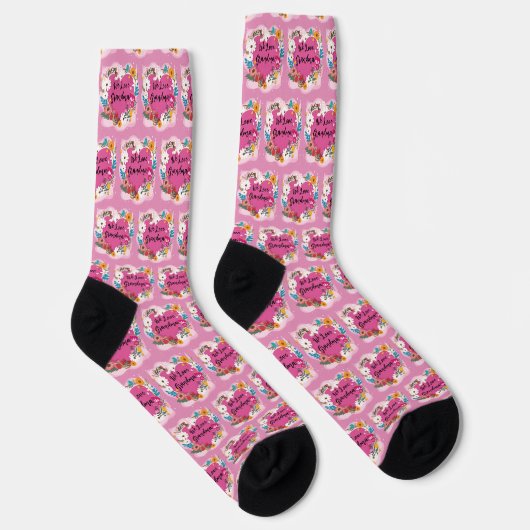 Text Großmutter-Name ändern, Rosa Großmutter Socken (Rechts)