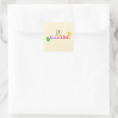 Text, Hase und Chic Osterthema Quadratischer Aufkleber (Tasche)