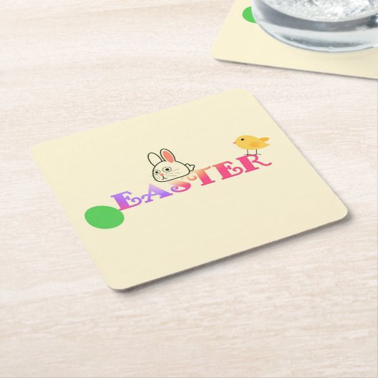 Text, Hase und Chic Osterthema Rechteckiger Pappuntersetzer (angewinkelt)