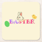 Text, Hase und Chic Osterthema Rechteckiger Pappuntersetzer (Vorderseite)