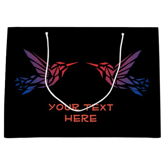 Text hier Benutzerdefiniertes, rechtes Bild Große Geschenktüte (Vorderseite)