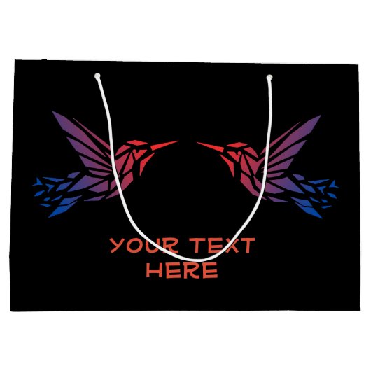 Text hier Benutzerdefiniertes, rechtes Bild Große Geschenktüte (Rückseite)