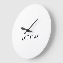 Text hier drucken Handfarbe Schwarz Stilvoll hinzu Große Wanduhr